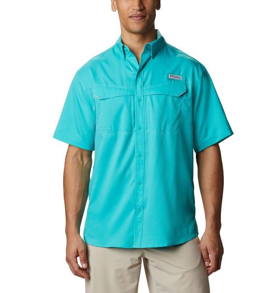 Columbia PFG Low Drag Offshore Shirts Blue For Men's NZ24675 New Zealand